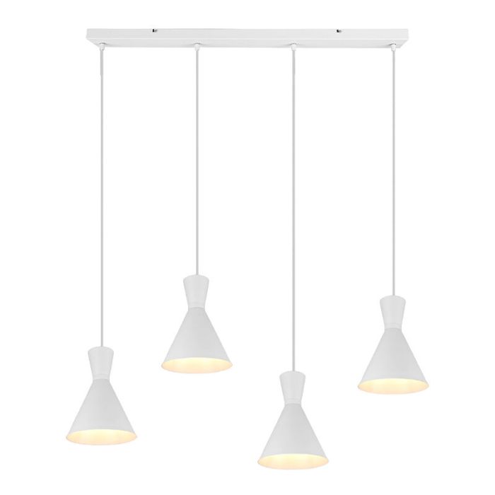 Moderne hanglamp Mindy, wit, metaal