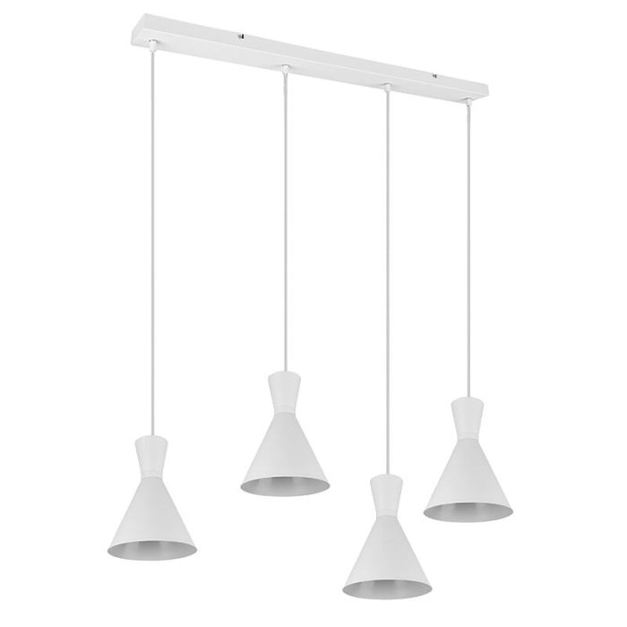 Moderne hanglamp Mindy, wit, metaal