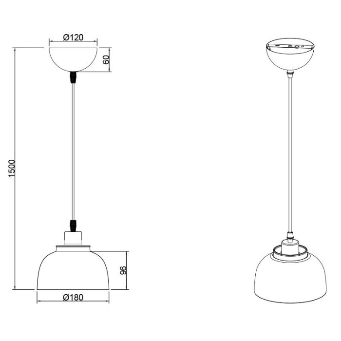 Zwarte hanglamp industrieel, Sylvano