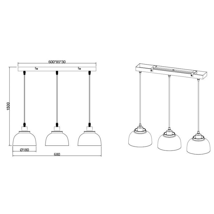 Zwarte hanglamp industrieel, Sylvano