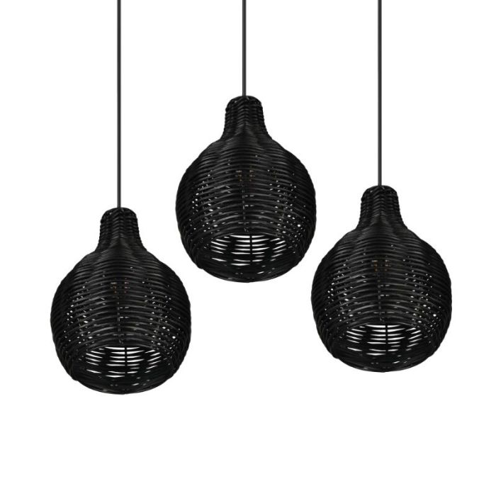 Rotan hanglamp zwart, Annieke