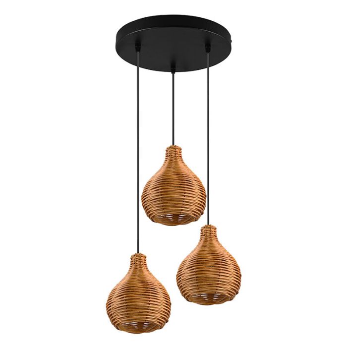 Rotan hanglamp bruin, Annieke