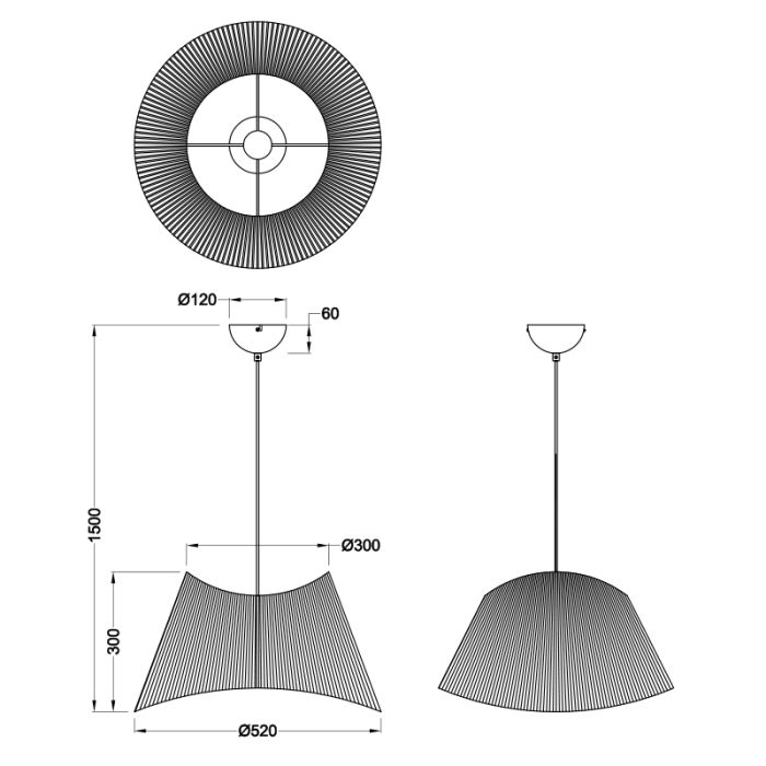 Bruine hanglamp landelijk, Sakine