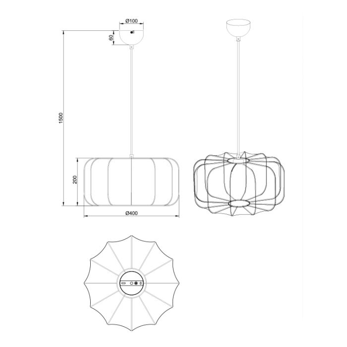 Witte hanglamp modern, Metehan
