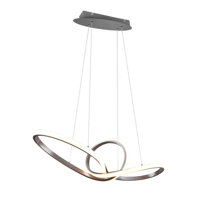 Moderne hanglamp Jonny, Nikkel, geintegreerd LED
