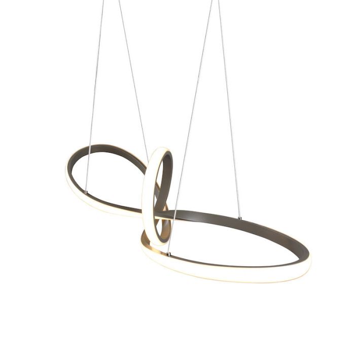 Moderne hanglamp Jonny, Nikkel, geintegreerd LED