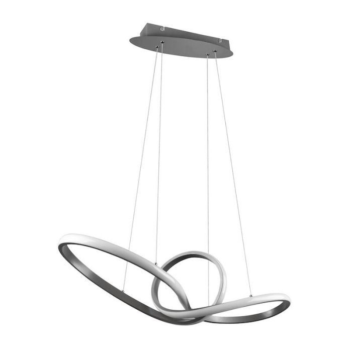 Moderne hanglamp Jonny, Nikkel, geintegreerd LED