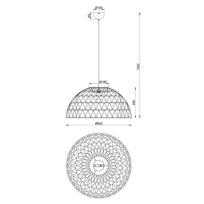 Papieren hanglamp bruin, Raekwon