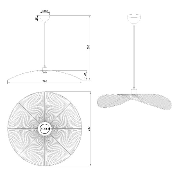 Papieren hanglamp bruin, Lykke