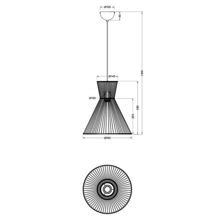 Papieren hanglamp bruin, Ramazan
