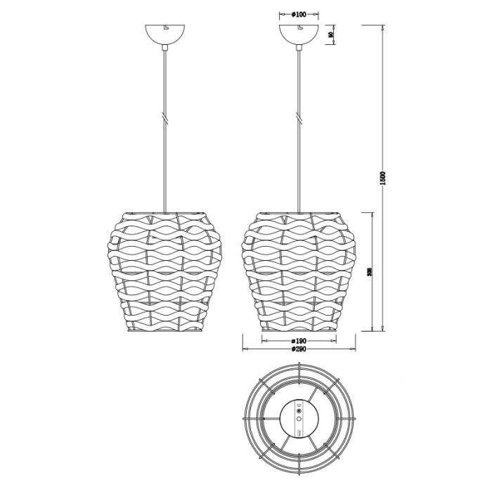 Rotan hanglamp bruin, Lycke