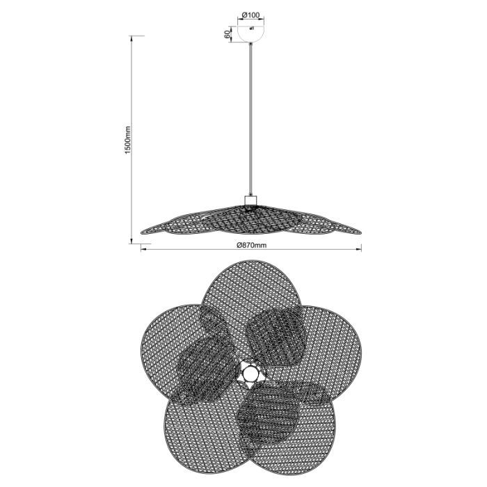 Zwarte hanglamp modern, Lakshmi