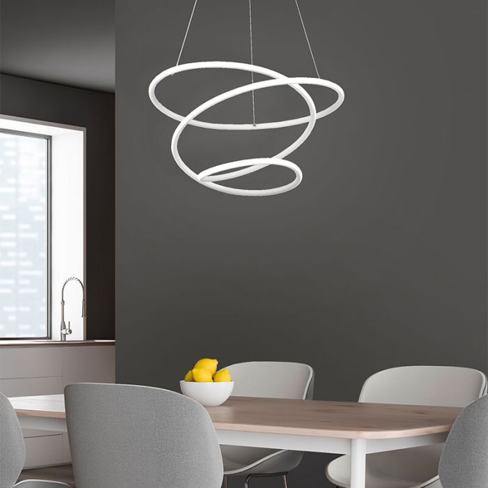 Witte hanglamp Marell, metaal, design, 36w, 4000K LED