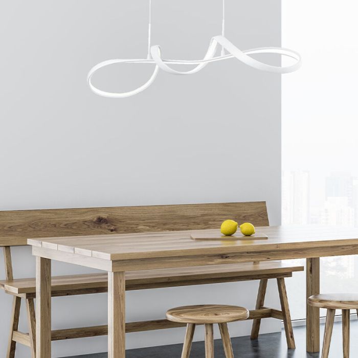 Witte hanglamp Renso, metaal, design, 37w, 4000K LED