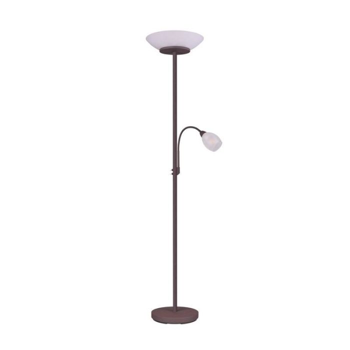 Roestkleurige staande leeslamp Larry, metaal, modern