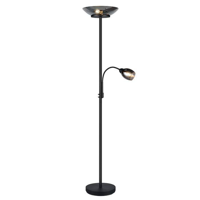 Zwarte vloerlamp modern, Larry, met schakelaar