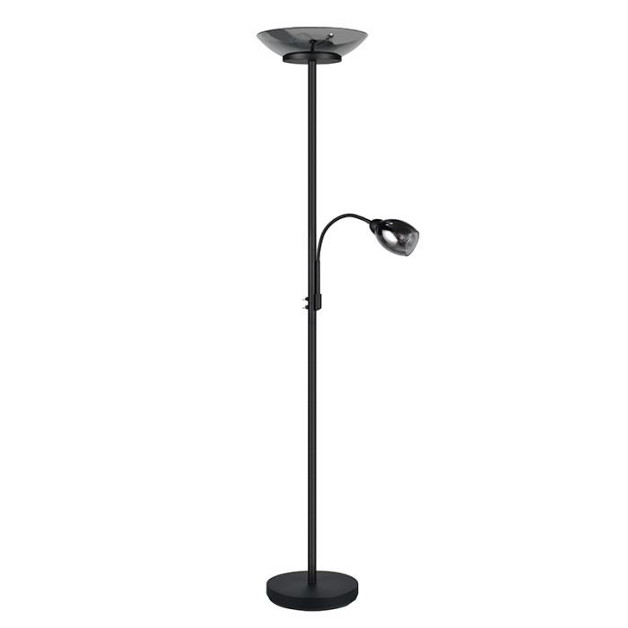 Zwarte vloerlamp modern, Larry, met schakelaar