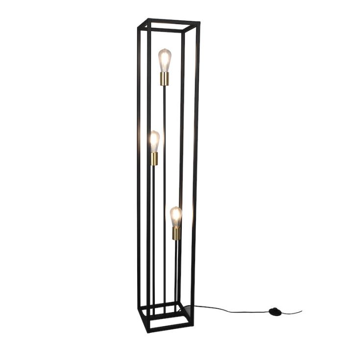 Moderne vloerlamp Fabrice, zwart, 3 lichts
