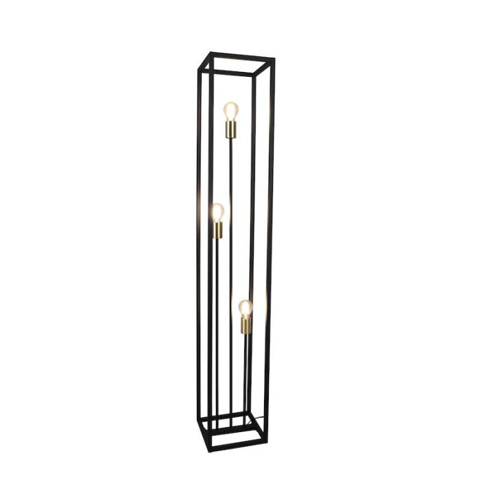 Moderne vloerlamp Fabrice, zwart, 3 lichts
