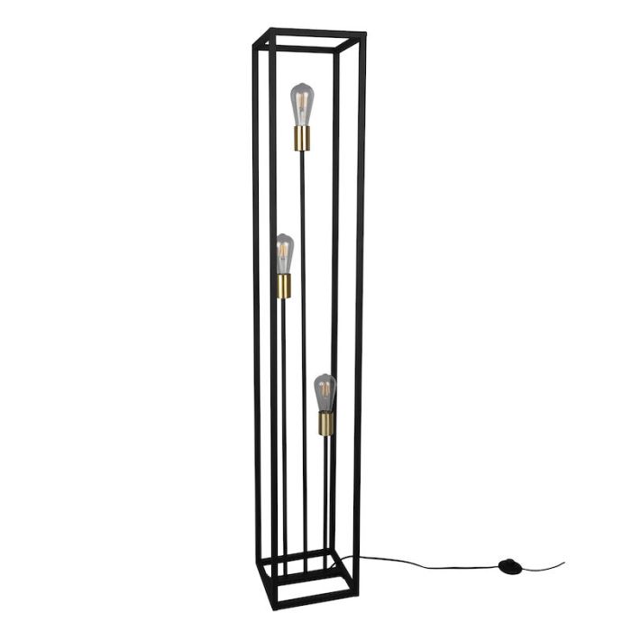 Moderne vloerlamp Fabrice, zwart, 3 lichts