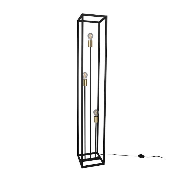Moderne vloerlamp Fabrice, zwart, 3 lichts