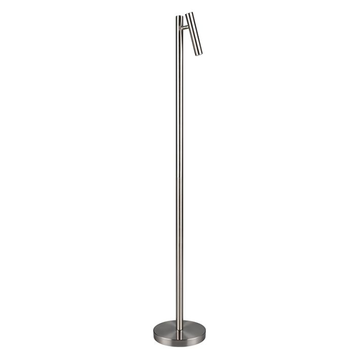 Nikkelen oplaadbare vloerlamp modern, Peniguet, 3W, warm tot koud wit verstelbare LED, met touchdimmer