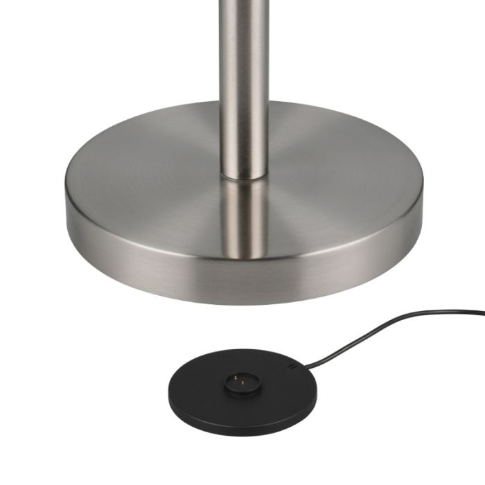 Nikkelen oplaadbare vloerlamp modern, Peniguet, 3W, warm tot koud wit verstelbare LED, met touchdimmer