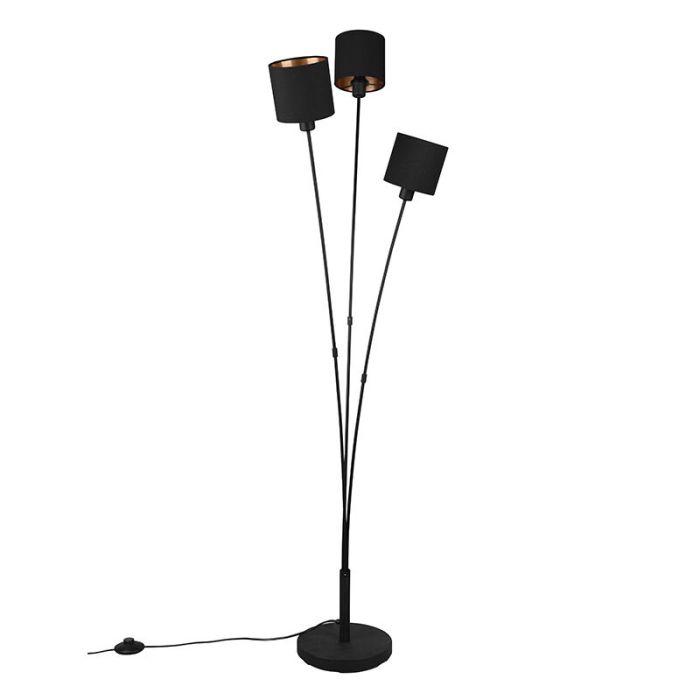 Zwarte vloerlamp modern, Koge, met schakelaar