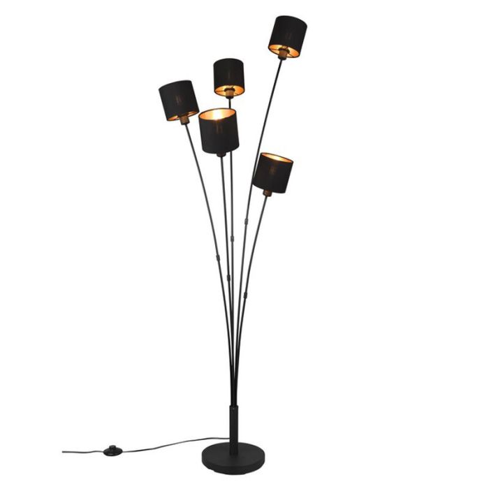 Zwarte vloerlamp modern, Koge, met schakelaar