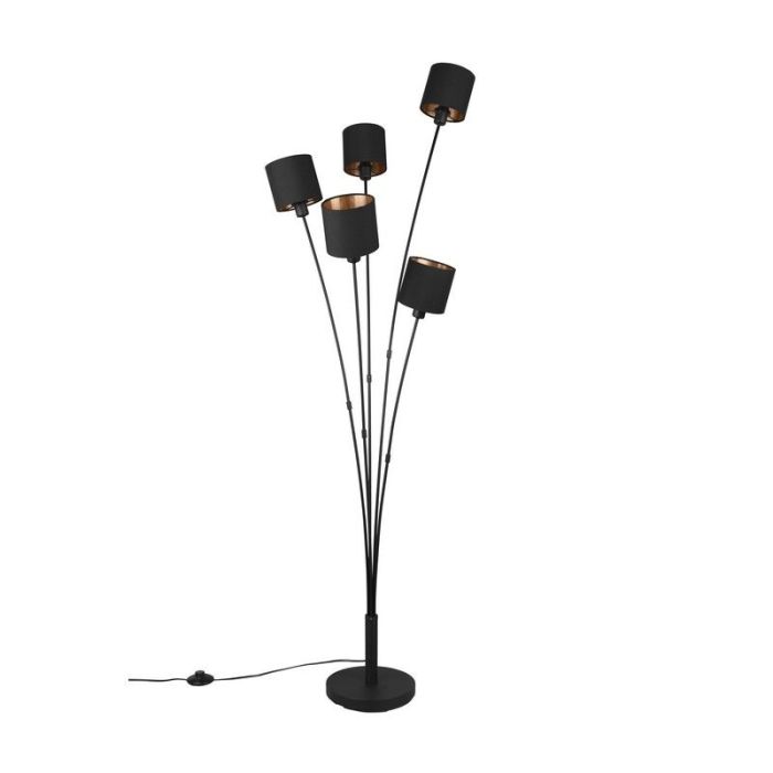 Zwarte vloerlamp modern, Koge, met schakelaar