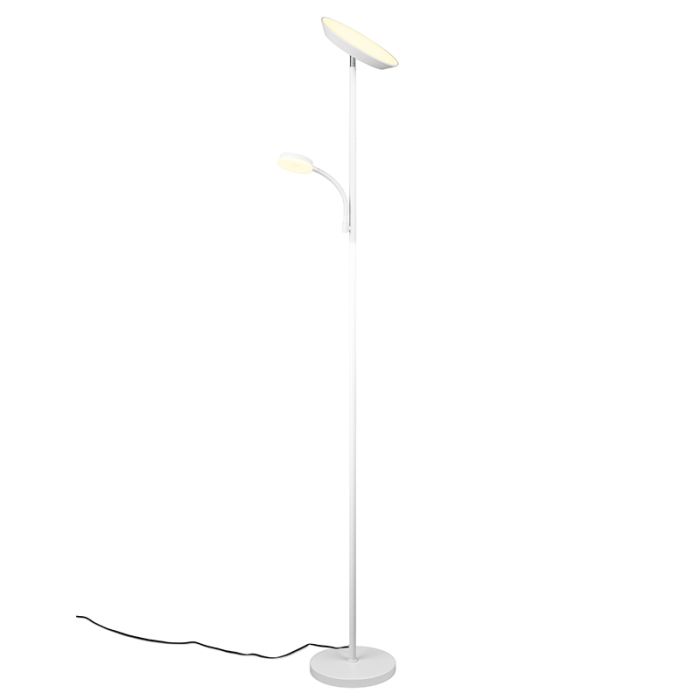 Witte vloerlamp modern, Shahid, 17W, warm tot koud wit verstelbare LED, met touchdimmer