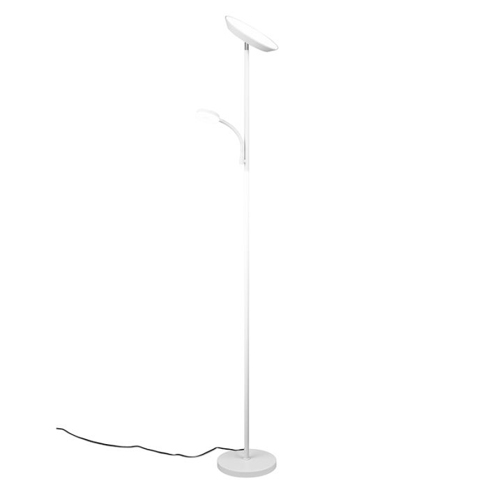 Witte vloerlamp modern, Shahid, 17W, warm tot koud wit verstelbare LED, met touchdimmer