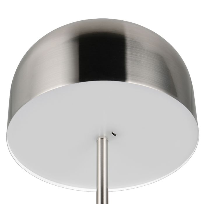 Nikkelen oplaadbare vloerlamp modern, Dustin, 2,5W, 3000K LED, 3-staps dimbaar