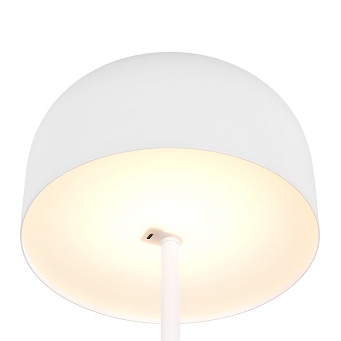 Witte oplaadbare vloerlamp modern, Dustin, 2,5W, 3000K LED, 3-staps dimbaar