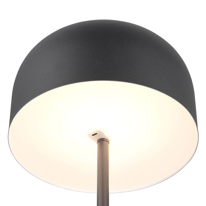 Zwarte oplaadbare vloerlamp modern, Dustin, 2,5W, 3000K LED, 3-staps dimbaar