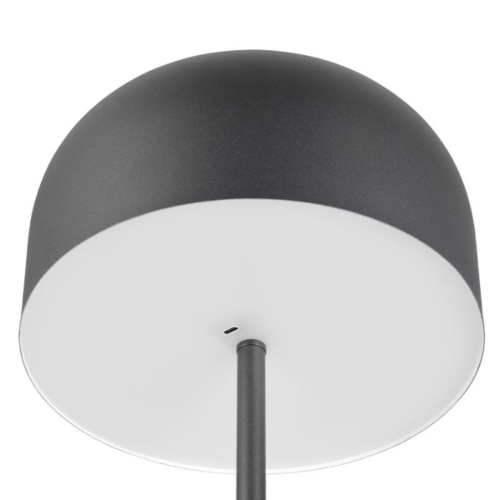 Zwarte oplaadbare vloerlamp modern, Dustin, 2,5W, 3000K LED, 3-staps dimbaar