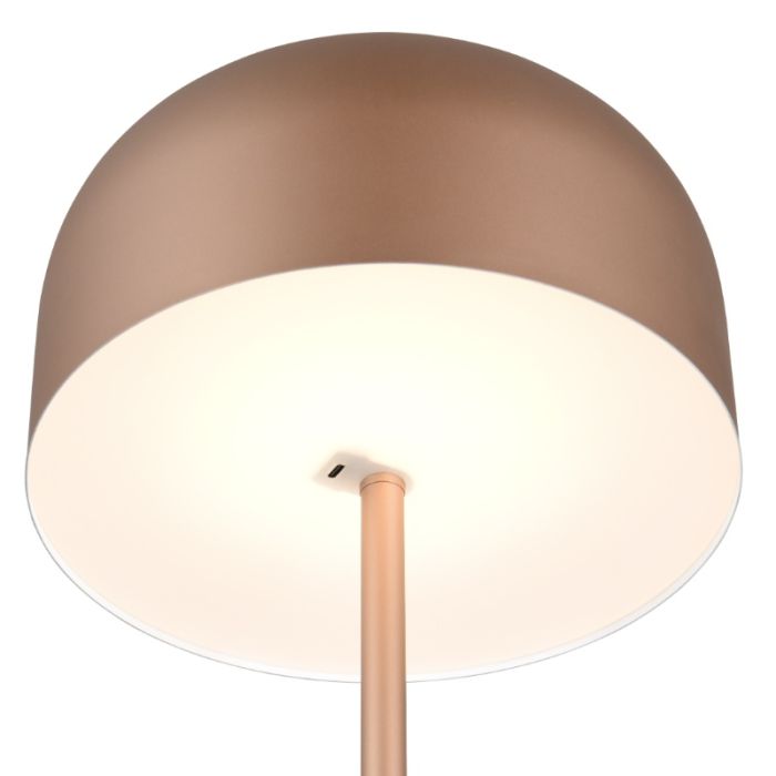 Bruine oplaadbare vloerlamp modern, Dustin, 2,5W, 3000K LED, 3-staps dimbaar