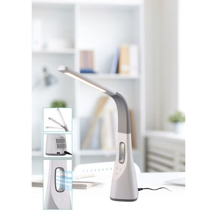 Witte bureaulamp modern, Zuris, 5W, warm tot koud wit verstelbare LED, met touchdimmer