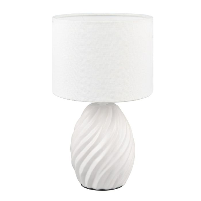 Witte tafellamp retro, Roeland, met schakelaar