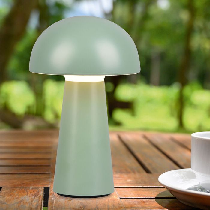 Groene buiten tafellamp modern, Rachelle, 2W, 3000K LED, IP44, 3-staps dimbaar
