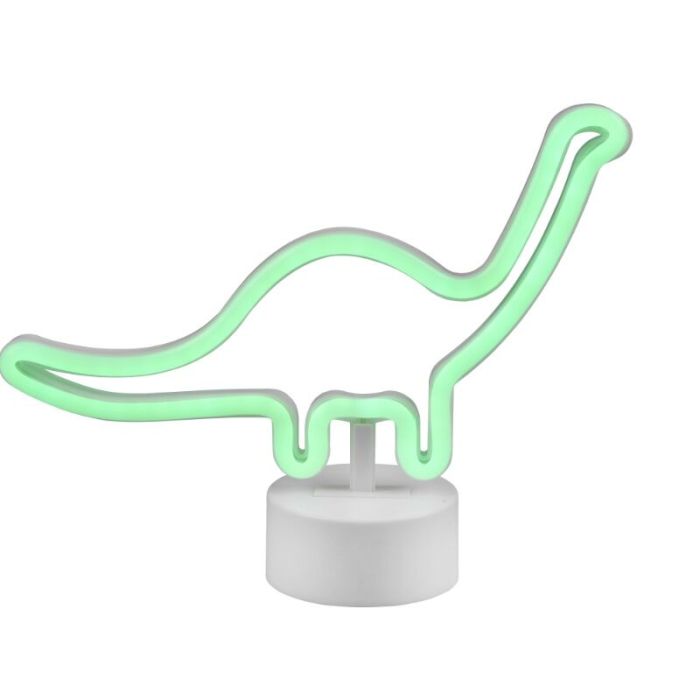 Witte kinderkamer tafellamp kunststof, Dino, 2W, 3000K LED, met schakelaar