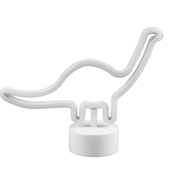 Witte kinderkamer tafellamp kunststof, Dino, 2W, 3000K LED, met schakelaar