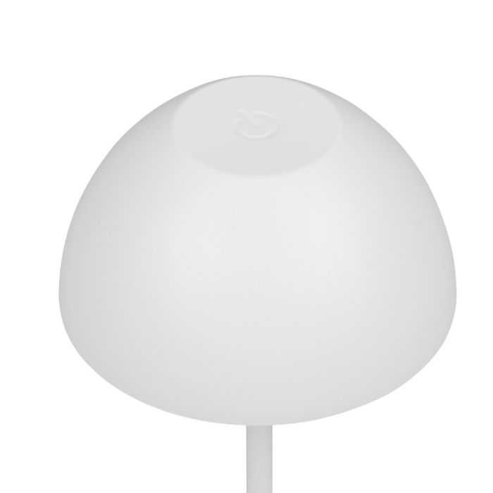 Witte oplaadbare tafellamp kunststof, Mikhail, 2W, 3000K LED, IP44, met touchdimmer