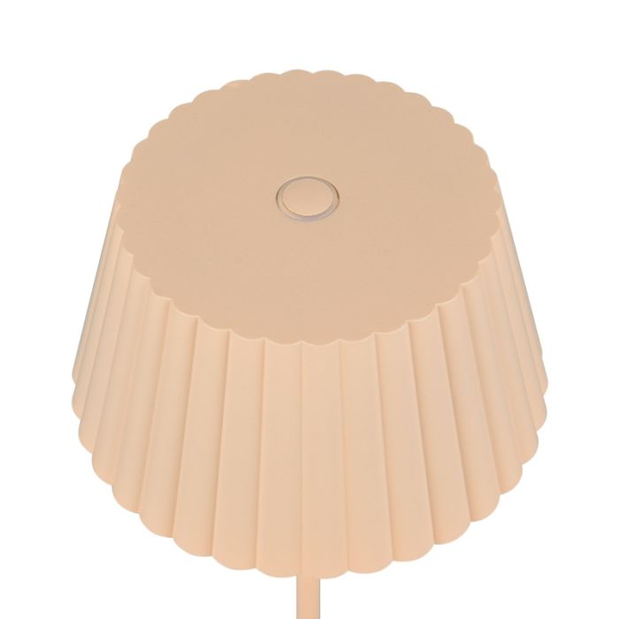 Bruine oplaadbare buiten tafellamp modern, Reshma, 1,5W, 3000K LED, IP44, met touchdimmer