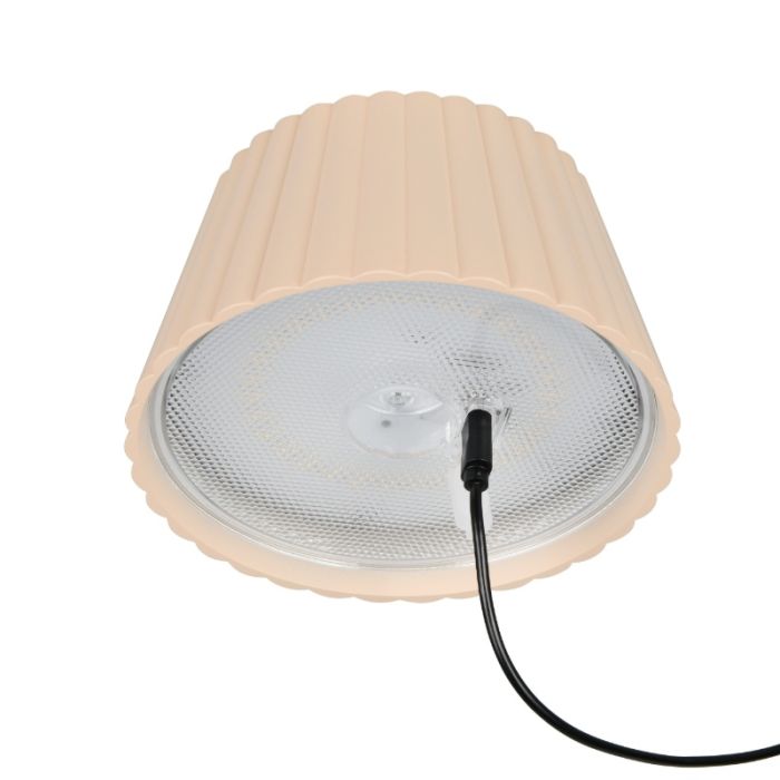 Bruine oplaadbare buiten tafellamp modern, Reshma, 1,5W, 3000K LED, IP44, met touchdimmer