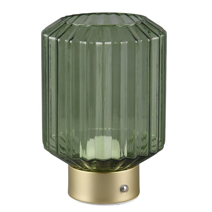 Messing oplaadbare tafellamp retro, Tamer, 2W, 3000K LED, met touchdimmer