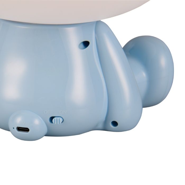 Blauwe kinderkamer tafellamp kunststof, Lumibear, 0,3W, RGB LED, met schakelaar