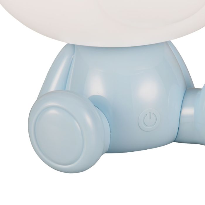 Blauwe kinderkamer tafellamp kunststof, Lumibear, 0,3W, RGB LED, met schakelaar