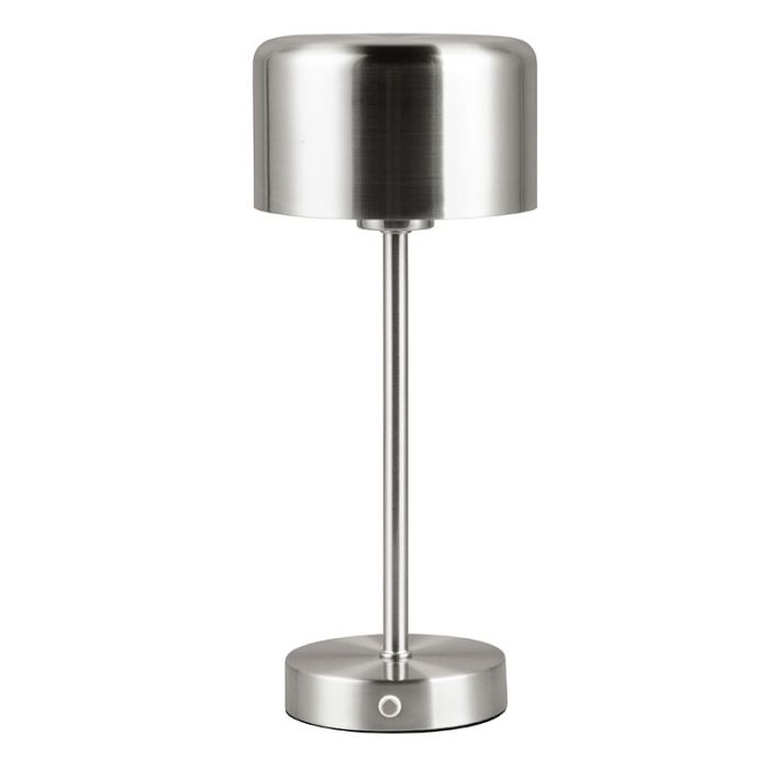 Nikkelen oplaadbare tafellamp modern, Dustin, 1W, 3000K LED, met touchdimmer