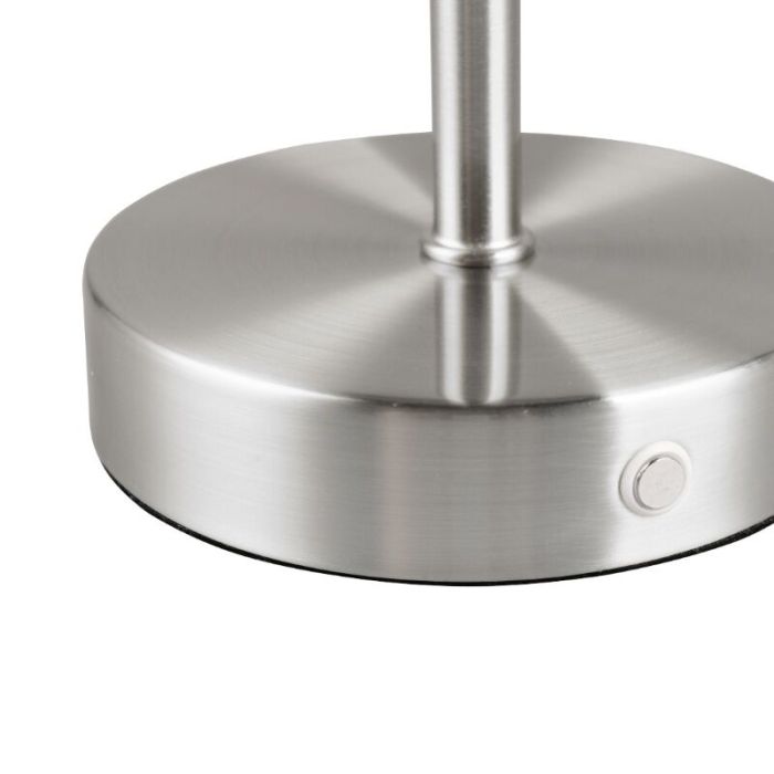 Nikkelen oplaadbare tafellamp modern, Dustin, 1W, 3000K LED, met touchdimmer